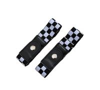 Cinturones de Mujer 2pcs/Set No Buckle Elastic Belt For Women Men Unisex Stretch Belt For Pants Jeans Casual Buckle Free Adjustable Invisible Belt(Black Check)