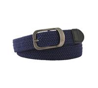 Cinturones de Mujer Unisex Eyeless Needle Metal Rectangle Buckle Woven Women's Belts Elastic Canvas Waistband Casual Pants Jeans Belt for Men(Dark Blue)