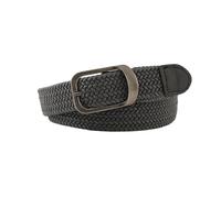 Cinturones de Mujer Unisex Eyeless Needle Metal Rectangle Buckle Woven Women's Belts Elastic Canvas Waistband Casual Pants Jeans Belt for Men(Dark Grey)