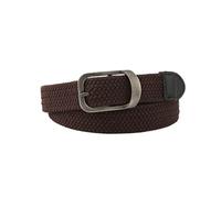 Cinturones de Mujer Unisex Eyeless Needle Metal Rectangle Buckle Woven Women's Belts Elastic Canvas Waistband Casual Pants Jeans Belt for Men(Coffee)