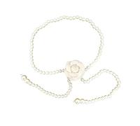 Cinturones de perlas para mujer, para boda, camelia, flor, cadena de cintura para vestido, falda, suéter, cadena de perlas, joyería de moda, cinturones florales para vestidos de mujer