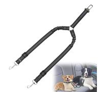 Cinturones de seguridad para perros para automóviles Reino Unido, cinturón de seguridad elástico ajustable de 70 cm, cinturón de seguridad doble resistente y duradero, cinturón de seguridad para perro