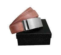 Cinturones hombre Ajustables Automáticos - Cuero de Vaca Varios Tamaños - HQ Calidad - Nuevo Diseño Regalos originales para hombre - Elasticos Cinturón marrón negro 130 cm (120CM, MARRON CLARO)