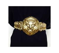 Cinturones para mujeres de oro de gran león elástico Snap cintura chica cinturón ancho de metal de cierre elástico cinturón