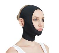 Cinturones tonificantes faciales Vendaje de compresión facial, moldeador estiramiento en V, mascarilla for dormir, cinturón adelgazante, herramientas for reducir la papada(Black,M)