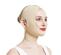 Cinturones tonificantes faciales Vendaje de compresión facial, moldeador estiramiento en V, mascarilla for dormir, cinturón adelgazante, herramientas for reducir la papada(Beige,L)