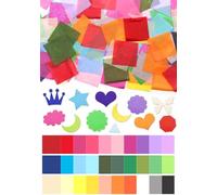 Cinvo 3600 cuadrados de papel de seda de 1.2 x 1.2 pulgadas, cuadrados de mosaico de tejido arcoíris para manualidades, proyectos de bricolaje, actividades de arte en el aula y más, 30 colores