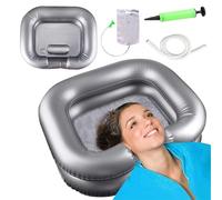 CINY Inflable Champú Lavabo de pelo con almohada incorporada, con ducha, bolsa de agua,bomba, fácil de usar, puede ser desinflado Storagefor materna, postrados en cama, discapacitados, vulnerables
