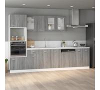 Cinyiqo Armario Inferior de Fregadero contrachapado Gris 80x46x81,5 cm, Mueble Cocina, Armario Despensero Cocina, Alacenas Y Vitrinas, Alacena De Cocina, Cocina Muebles, Armarios Baños