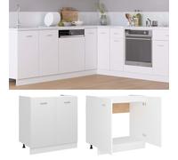 Cinyiqo Armario Inferior de Fregadero, Mueble Cocina, Armario Despensero Cocina, Alacenas Y Vitrinas, Alacena De Cocina, Cocina Muebles, aglomerado Blanco 80x46x81,5 cm