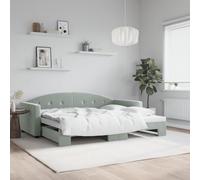 Cinyiqo Sofá Cama Terciopelo Gris Claro 90x200 cm, Estructura de Cama, Sofas De Salon, Sofa Relax, Sofa Bed, Base De Cama, Marco De Cama, Somier 3197301