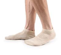 Ciocca Calcetines Fantasmini deporte, puro algodón, fabricados en Italia, 6 pares, Beige - 6 Pares, 38-39