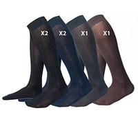Ciocca Calcetines Hasta la rodilla hombre, 100% algodón mercerizado Filo di Scozia de elevada calidad - 6 pares - tres tallas