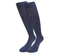 Ciocca Calcetines Largos Hombre de Algodón Hilo de Escocia - Finura 240 Agujas, Punta y Talón Reforzados, Tres Tallas, Colores Clásicos, azul oscuro, 42-43