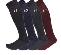 Ciocca Calcetines largos para hombre de lana de costa ancha - Fabricado en Italia - Resistentes - 5 pares - dos tallas, Surtido francés - 5 pares, 46-47