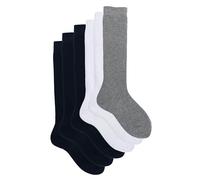 Ciocca - Pack 6 Pares Calcetines Largos Niño Niña en Algodón Cálido, Calcetines Clásicos Lisos para Otoño Invierno, Transpirables y Suaves en Piel Sensible [BA460KL_028_I_6]