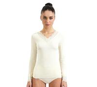 Ciocca Pura Camiseta Interior Mujer Manga Larga con Cachemira Encaje Elegante térmica cálida [P0716C_NAU_L_1]