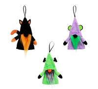 CIOGMZQ 3 muñecos enanos en miniatura para colgar gnomos de Halloween | Llaveros colgantes de pared para decoración del hogar, elegante colgante de muñecas enanas en miniatura