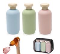 CIOIUGPIUK Botellas de artículos de tocador de viaje, paquete de 3, de 200 ml cada una, con tapa abatible, a prueba de fugas y reutilizables, aptas for varios artículos de tocador.