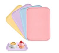 CIOIUGPIUK Este juego de cuatro bandejas rectangulares pequeñas es reutilizable y adecuado for picnics y for servir frutas y postres. Son duraderos, prácticos y cómodos de usar.