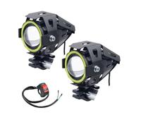 CIOKFCKIOG 2 × LED Ojo de Ángel Mini faro de motocicleta lámpara de conducción Auxiliar linterna led foco delantero de motocicleta ATV accesorios para Scooter faro moto LED(2pcs White)