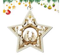 Ciondolo Albero Di Natale Con Presepe,2D Appendibile per Feste Invernali | Pendente Presepe in Acrilico per Di Natale - Camera Da Balcone Giardino Mensola Porta Parete Soggiorno Ca