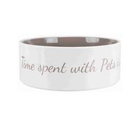 Ciotola in ceramica pet's home 1.4l diametro 20cm crema/grigio tortora Trixie