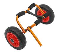 Ciounmb Carro plegable de aluminio: carga de 80 kg, carro de transporte para canoas y kayaks, con neumáticos de goma maciza, acolchado y correa larga para fijación