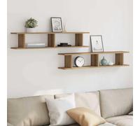 CIOURSTO 2 Estantes de Pared, Repisas para Estanterías de Muebles, Pared Colgante Flotante Montada, Exhibición, Aglomerado para la Sala de Estar del Hogar (105x18x20cm)