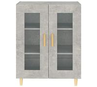 CIOURSTO Aparador Buffet con Puerta de Vidrio, Gabinete de Almacenamiento Moderno, Organizador Independiente para Cocina, Comedor y Sala de Estar (Gris Cemento)