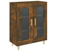 CIOURSTO Aparador Buffet con Puerta de Vidrio, Gabinete de Almacenamiento Moderno, Organizador Independiente para Cocina, Comedor y Sala de Estar (Roble Ahumado)