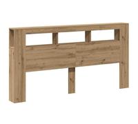 CIOURSTO Cabecera LED para Cama - Diseño Clásico en Madera de Ingeniería con Iluminación RGB Vibrante y Espacio de Almacenamiento útil - Se Adapta a Cualquier Estilo de (200x103,5cm)