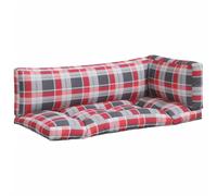 CIOURSTO Cojín Acolchado Cuadrado para Asiento de Patio, Resistente al Agua para Muebles de Paleta, Cómodo para Jardín (Patrón de Cuadros Rojos #62)