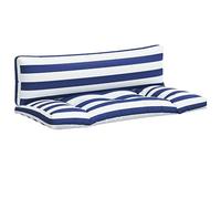 CIOURSTO Cojín Acolchado Cuadrado para Asiento de Patio, Resistente al Agua para Muebles de Paleta, Cómodo para Jardín (Azul y Blanca #13)