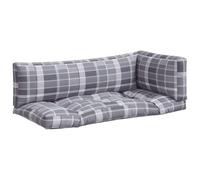 CIOURSTO Cojín Acolchado Cuadrado para Asiento de Patio, Resistente al Agua para Muebles de Paleta, Cómodo para Jardín (Cuadro Gris #64)