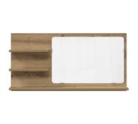 CIOURSTO Espejo de Baño Pared con 3 Estantes Abiertos e Inferiores, Gran Rectangular de Tocador con Almacenamiento para Artículos de Aseo, Ideal para Baños Pequeños y Tocadores (Robles artesanales)