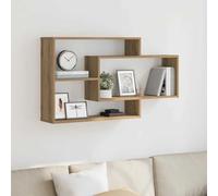 CIOURSTO Estante de Pared, Almacenamiento Elegante, 3 Compartimentos Abiertos, Madera Diseñada para Dormitorio, Sala de Estar u Oficina (Robles artesanales)