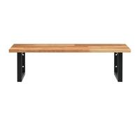 CIOURSTO Estante para Lavabo de Pared, Acero y Madera, Estante Flotante, Marco Rectangular para Dormitorio y Baño (100x50x2cm(Rectangular))