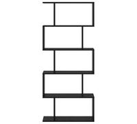 CIOURSTO Estantería Escalonada Moderna de Grano de Madera, Estantería Modular Convertible, Estante de Exhibición Abierto Independiente para Sala de Estar, Dormitorio y Espacios PE (Roble Negro #37)