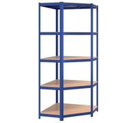 CIOURSTO Estantes de Almacenamiento de Esquina, Marco de Acero Galvanizado y Partición de Madera de Ingeniería, Estante de Almacenamiento de Garaje con Tapas de (75x75x180cm)