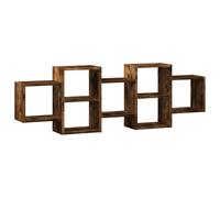 CIOURSTO Estantes Flotantes Geométricos Modernos Montados en la Pared, Estanterías Abiertas Modernas, Estantes de Almacenamiento de Pared Que Ahorran Espacio para Sala de Estar, (129x18x42cm)