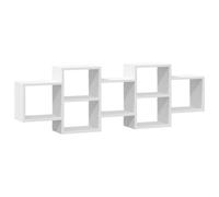 CIOURSTO Estantes Flotantes Geométricos Modernos Montados en la Pared, Estanterías Abiertas Modernas, Estantes de Almacenamiento de Pared Que Ahorran Espacio para Sala de Estar, (129x18x42cm)