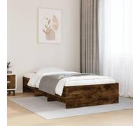 CIOURSTO Estructura de Cama de Madera de Ingeniería, Somier de Listones y Compartimentos de Almacenamiento Abiertos, Cama de Almacenamiento de Madera de Estilo Moderno, Varios (90x200cm)