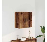 CIOURSTO Gabinete de Almacenamiento Montado en la Pared con 2 Puertas y Manijas Negras, Gabinete de Pared Que Ahorra Espacio para Lavadero, Baño, Cocina y Dormitorio (Madera Vieja)