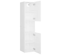 CIOURSTO Gabinete de Baño con 2 Puertas 5 Compartimentos Grandes Espacios de Almacenamiento Moderno Gabinete Alto Moderno de Material de Madera (Blanco)