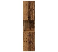 CIOURSTO Gabinete de Baño con 2 Puertas 5 Compartimentos Grandes Espacios de Almacenamiento Moderno Gabinete Alto Moderno de Material de Madera (Madera Vieja)