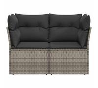 CIOURSTO Juego de Sofás de Jardín con Espacio de Almacenamiento, sofá Esquinero de Poliratán con Cojines, Muebles de Resistentes a la Intemperie para Jardín, (2 esquineros)