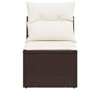 CIOURSTO Juego de Sofás de Jardín con Espacio de Almacenamiento, sofá Esquinero de Poliratán con Cojines, Muebles de Resistentes a la Intemperie para Jardín, (1 sofá Central)