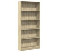 CIOURSTO Librería de Madera, Madera Contrachapada, Estante de Pie para Libros, DVD, Documentos y Decoraciones, Almacenamiento en la Sala de Estar (80 x 24 x 176 cm)