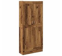 CIOURSTO Librería Independiente de 2 Puertas con Estantes, Estantería Alta para Libros, Vitrina Multifuncional para Sala de Estar, Dormitorio, Oficina en Casa y Cocina (82.5x30.5x185.5 cm)